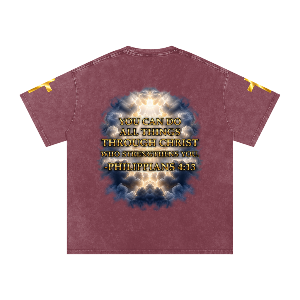 Jubilore "Christ Saves" Snow Washed Oversized Cotton T-Shirt