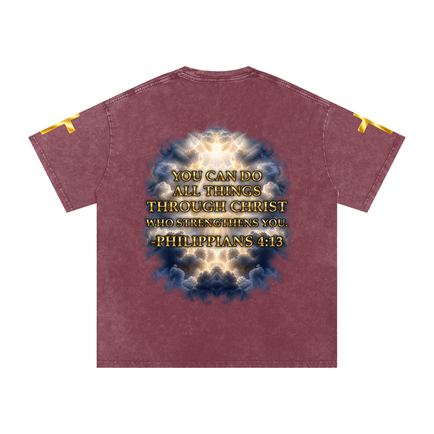 Jubilore "Christ Saves" Snow Washed Oversized Cotton T-Shirt