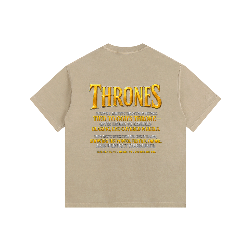 Jubilore Thrones Vintage Washed Oversized Cotton T-Shirt