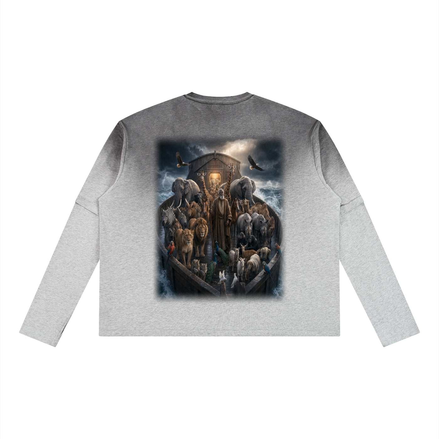 Jubilore "Noah" Unisex Vintage Wash Layered T-Shirt