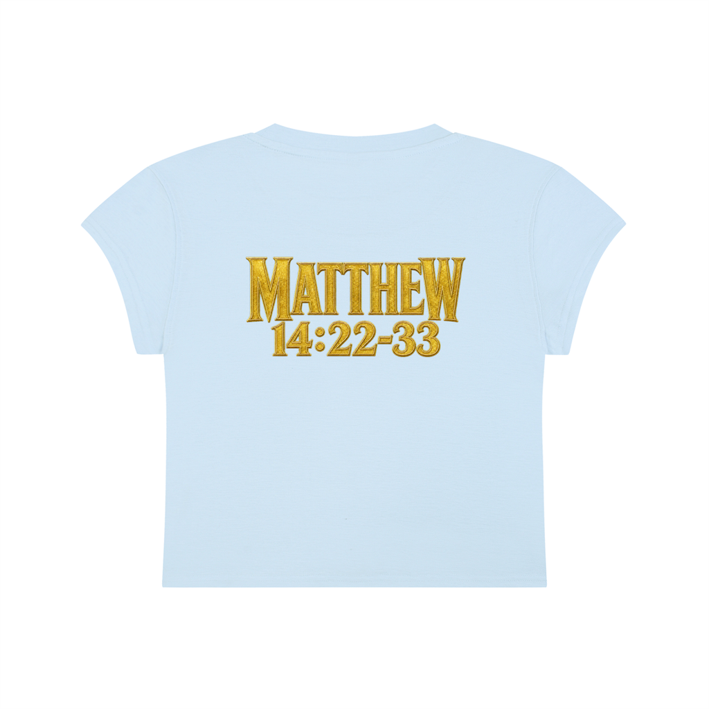 Jubiloré "Jesus Walks On Water" Women's Slim-Fit Cropped T-Shirt