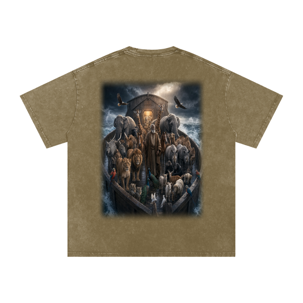 Jubilore "Noah" Snow Washed Oversized Cotton T-Shirt