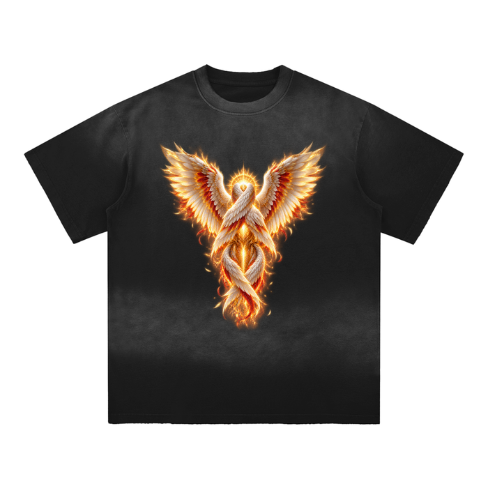 Jubilore "Seraphim" Sun Fade Hand-Frayed Cotton T-Shirt