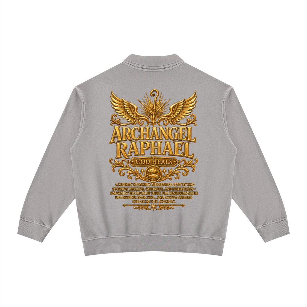 Jubilore "Raphael" Unisex Vintage Wash Collared Sweatshirt