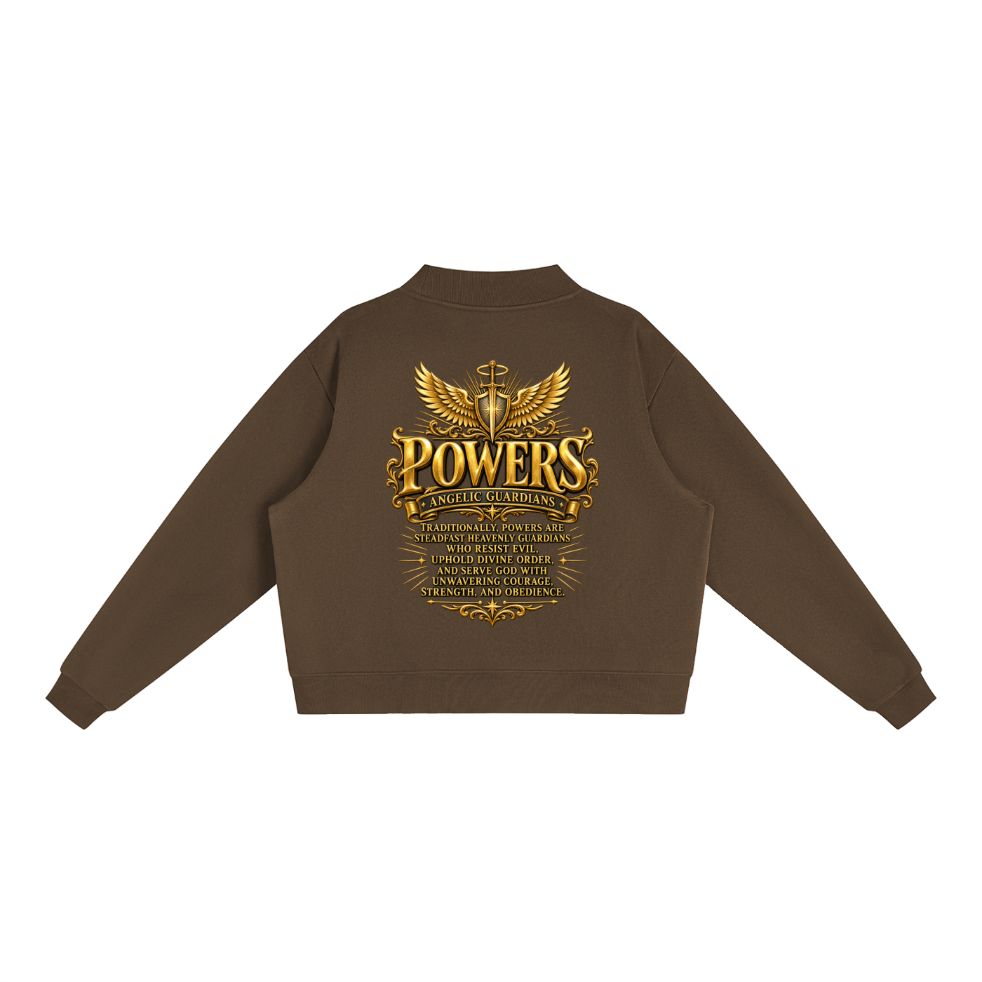 Jubiloré "Powers" Essential Fleece Mock-Neck Crew Sweatshirt
