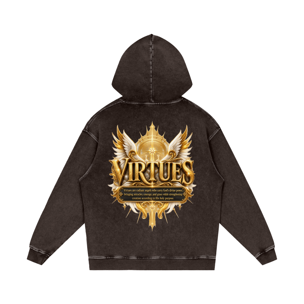 Jubilore "Virtues" Snow Washed Loose Cotton Hoodie