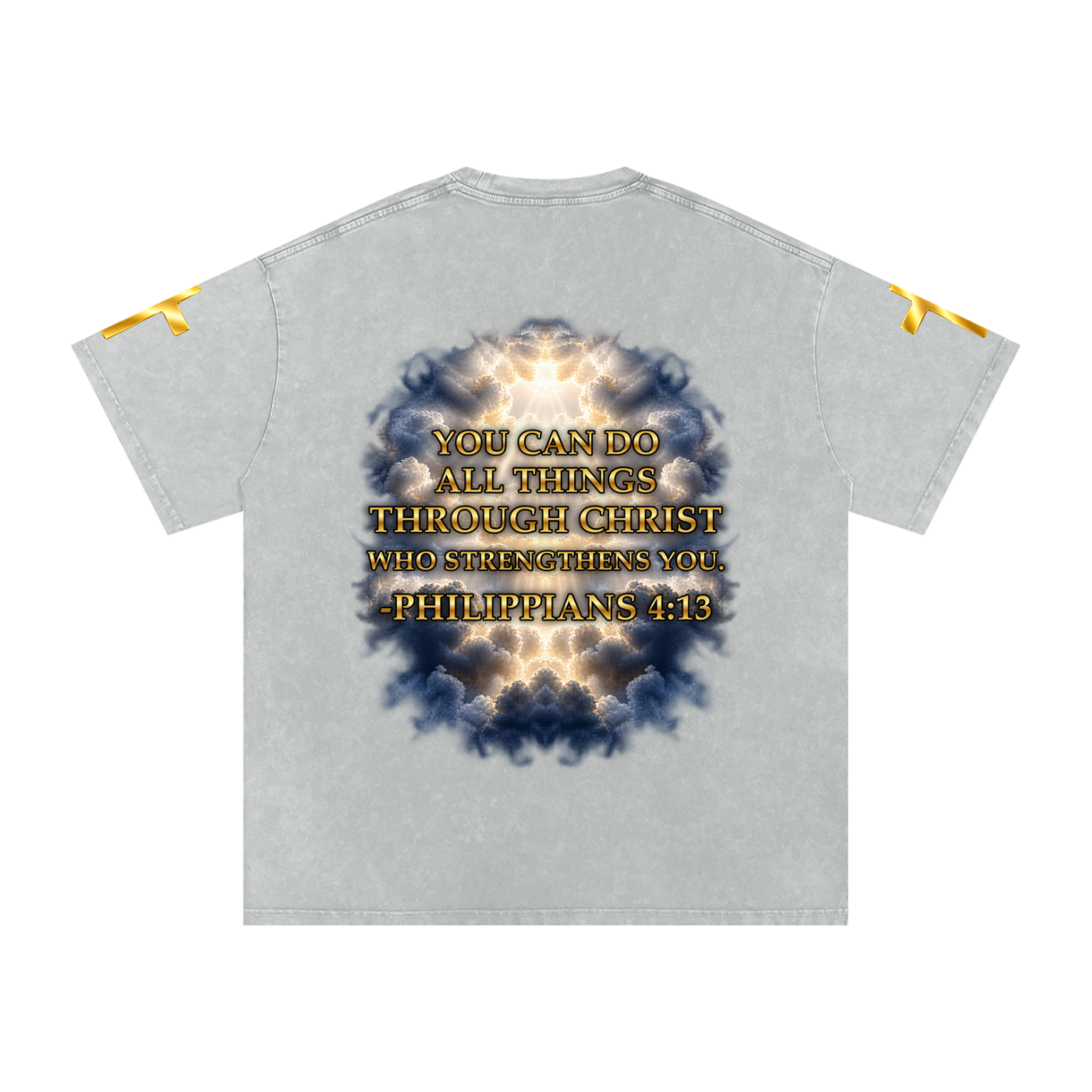 Jubilore "Christ Saves" Snow Washed Oversized Cotton T-Shirt