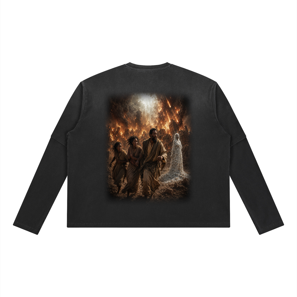 Jubilore "Sodom & Gomorrah" Unisex Vintage Wash Layered T-Shirt