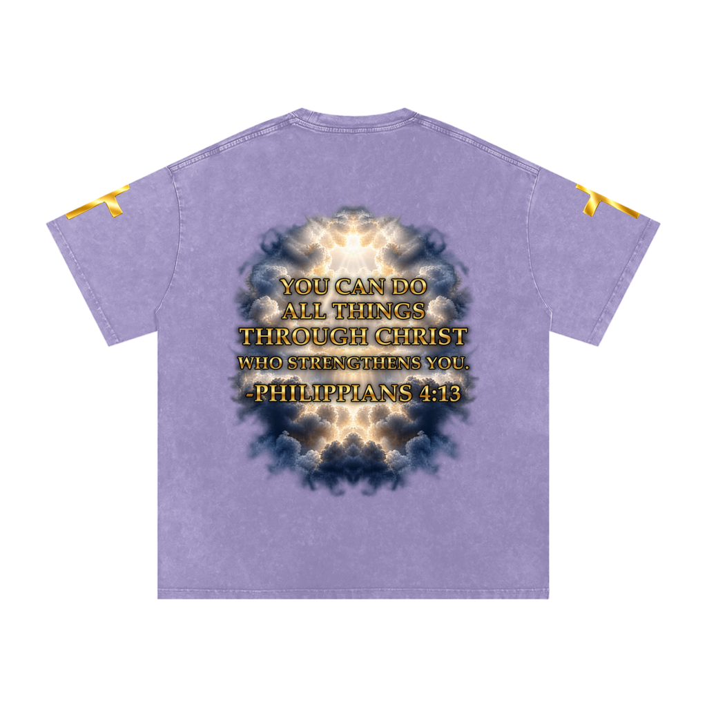 Jubilore "Christ Saves" Snow Washed Oversized Cotton T-Shirt