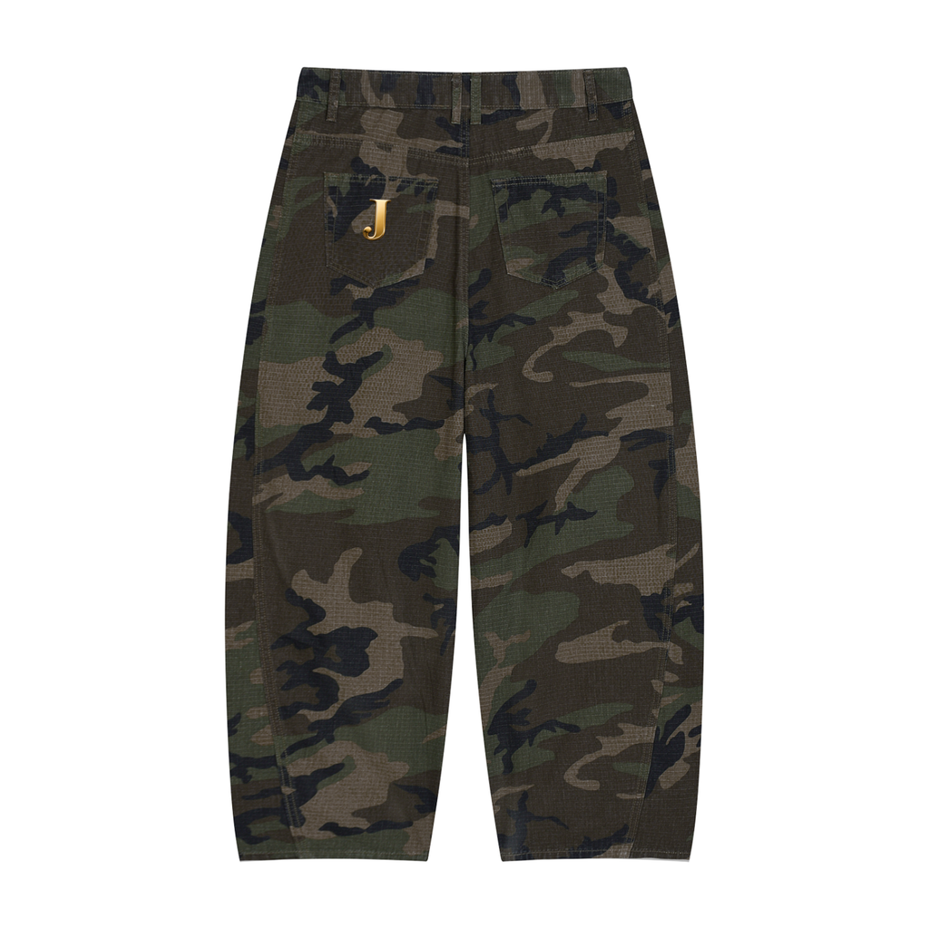Jubilore Men’s Camo Barrel Leg Cargo Pants