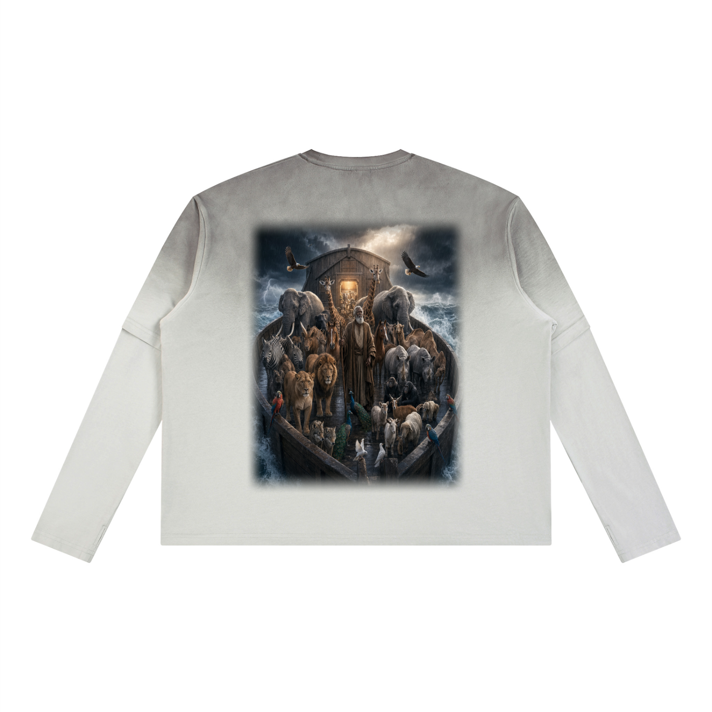 Jubilore "Noah" Unisex Vintage Wash Layered T-Shirt