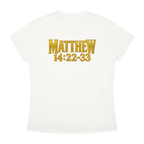 Jubiloré "Jesus Walks On Water" Women's Slim Fit Crewneck T-Shirt