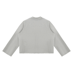 Jubilore Unisex Mock Neck Raw Edge Boxy Sweatshirt