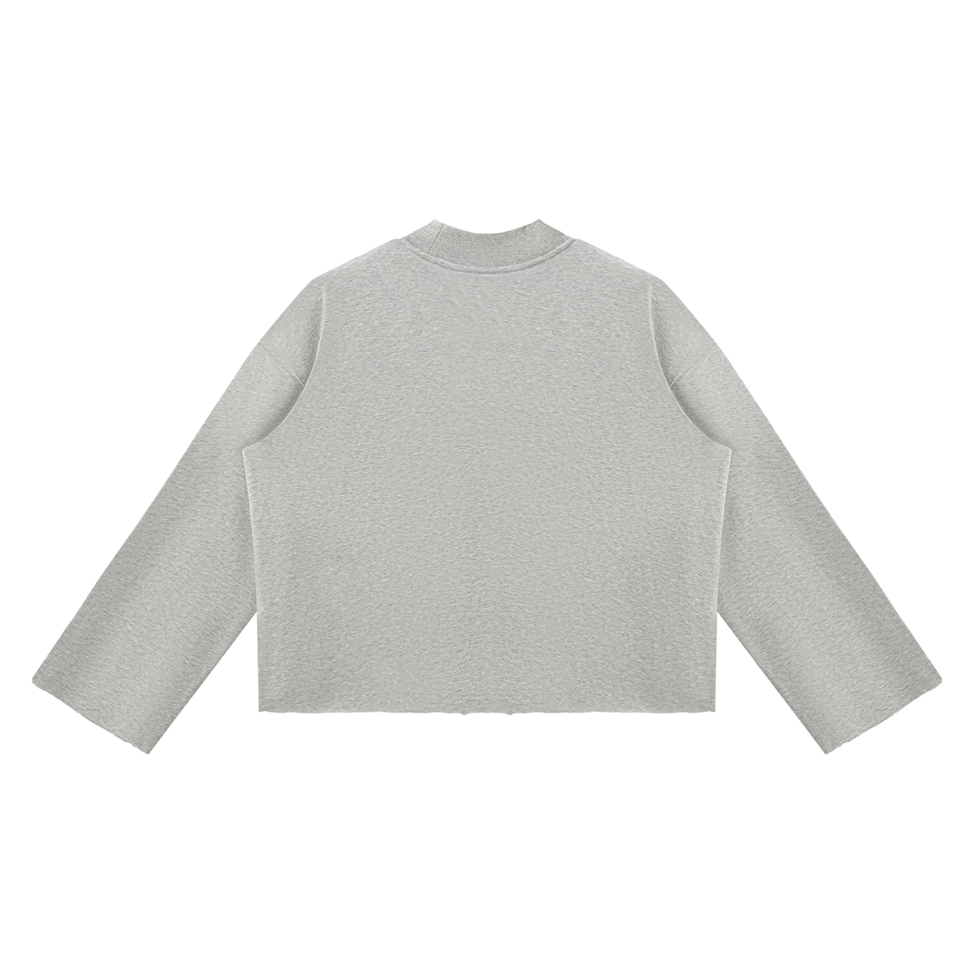 Jubilore Unisex Mock Neck Raw Edge Boxy Sweatshirt