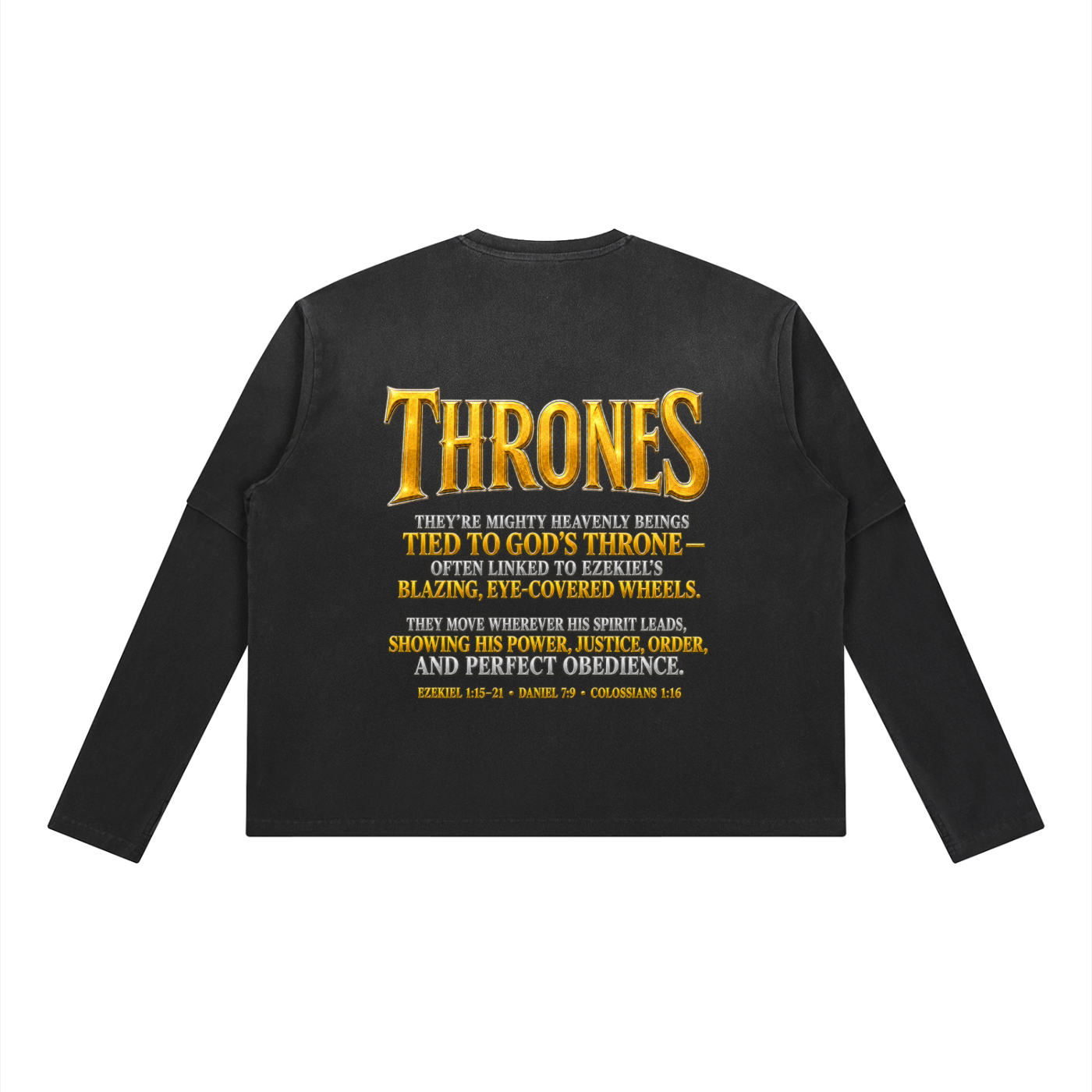Jubilore Thrones Unisex Vintage Wash Layered T-Shirt