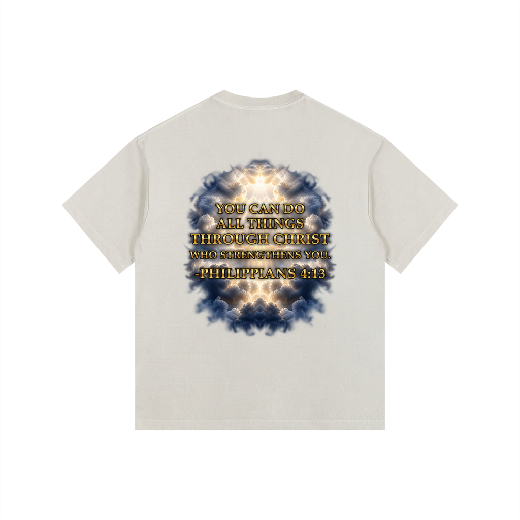 Jubilore "Christ Saves" Vintage Washed Oversized Cotton T-Shirt