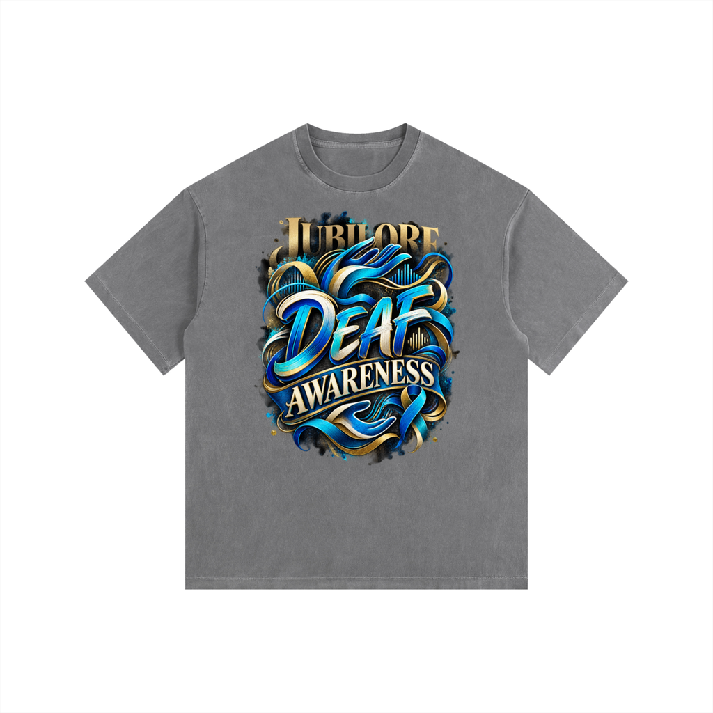 Jubilore "DA" Vintage Washed Oversized Cotton T-Shirt