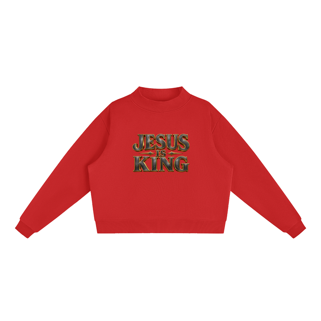 Jubiloré "JIK" Essential Fleece Mock-Neck Crew Sweatshirt