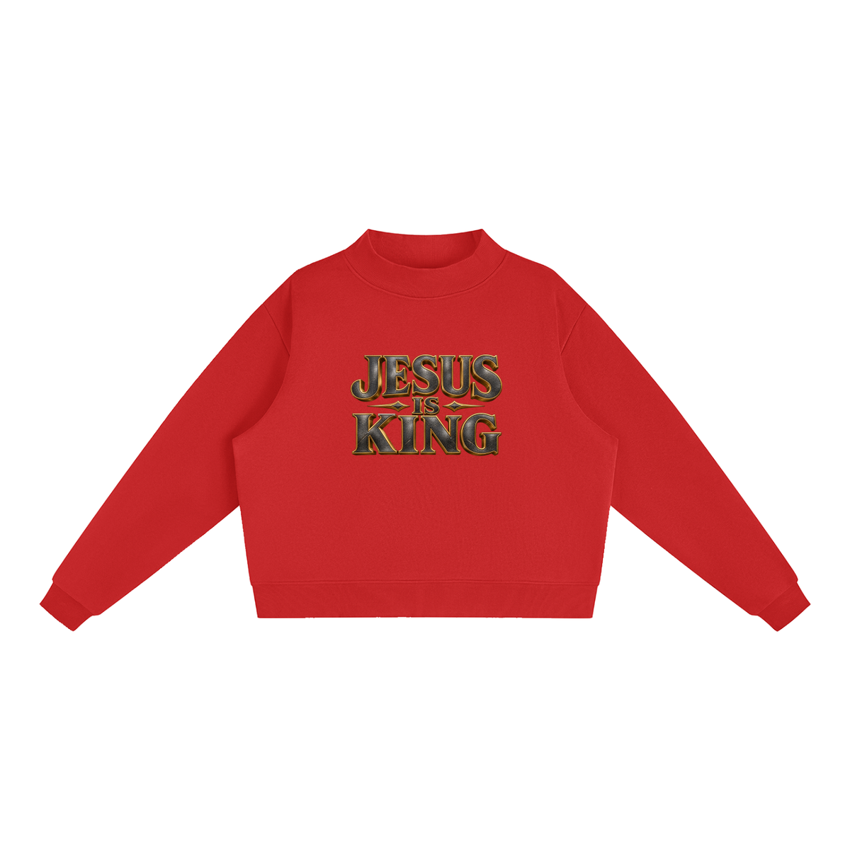 Jubiloré "JIK" Essential Fleece Mock-Neck Crew Sweatshirt