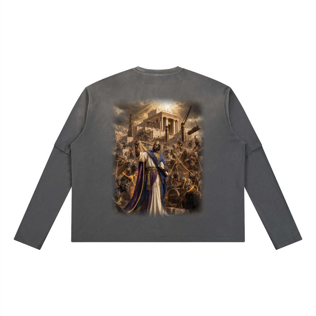 Jubilore “Solomon” Unisex Vintage Wash Layered T-Shirt