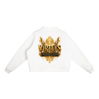 Jubiloré "Virtues" Essential Fleece Mock-Neck Crew Sweatshirt