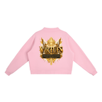 Jubiloré "Virtues" Essential Fleece Mock-Neck Crew Sweatshirt