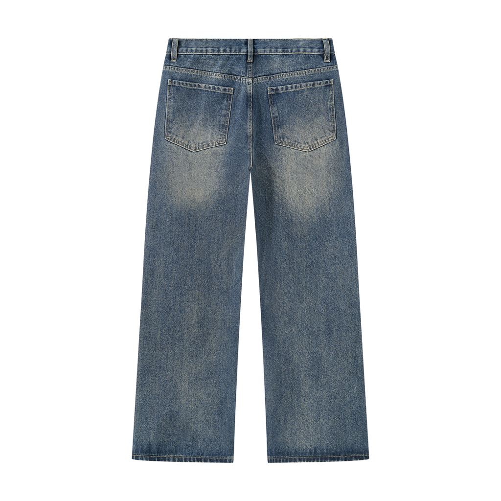 Jubilore Men’s Vintage Wash Straight Leg Denim Jeans