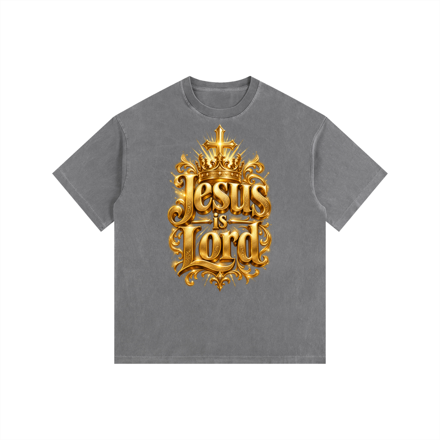 Jubilore "Jesus Is LORD" Vintage Washed Oversized Cotton T-Shirt