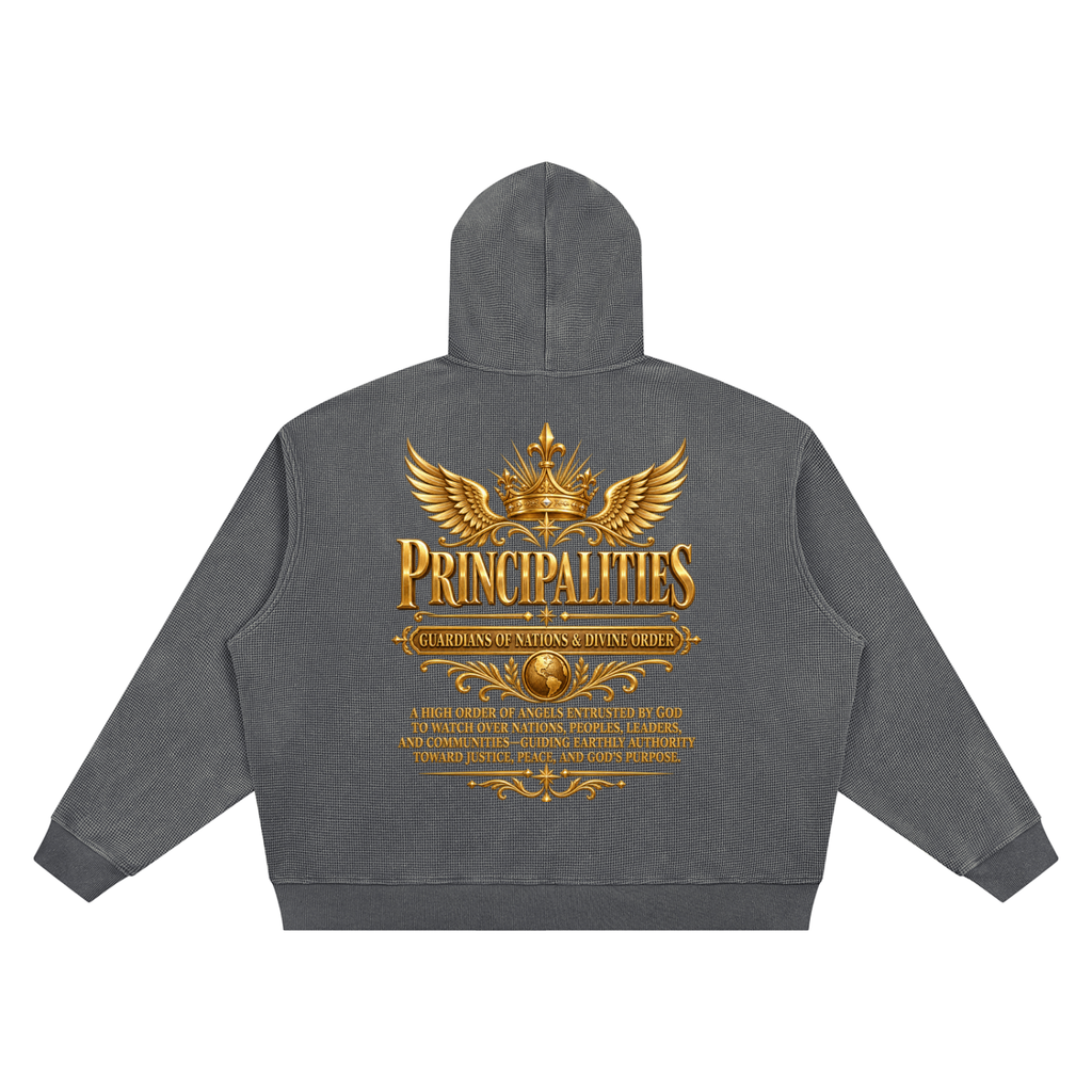 Jubilore "Principalities" Unisex Vintage Wash Waffle Boxy Hoodie