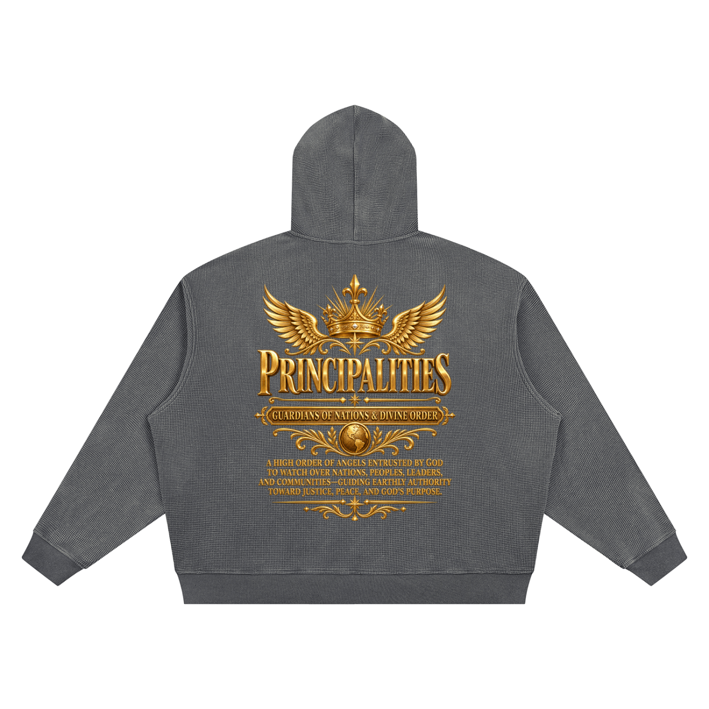 Jubilore "Principalities" Unisex Vintage Wash Waffle Boxy Hoodie