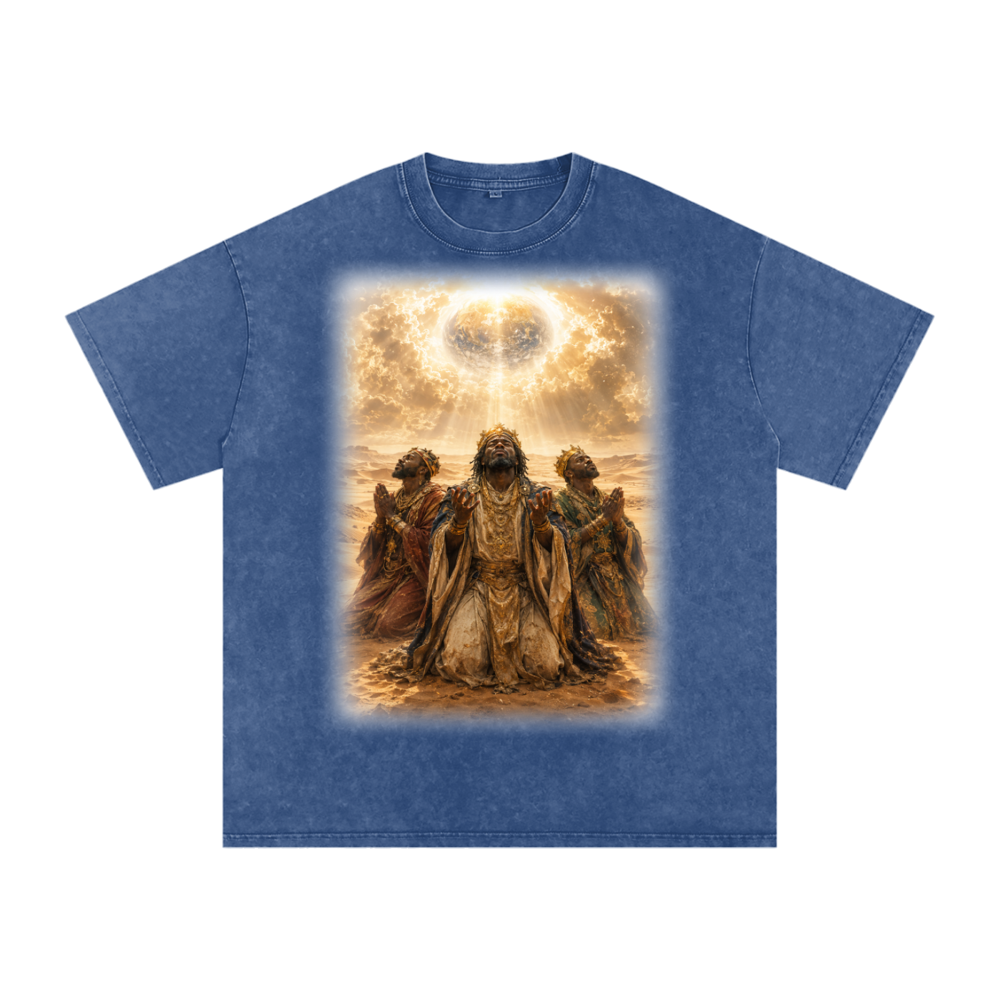 Jubilore "Three Wise Men" Snow Washed Oversized Cotton T-Shirt