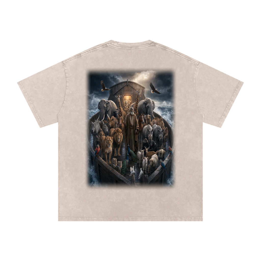 Jubilore "Noah" Snow Washed Oversized Cotton T-Shirt