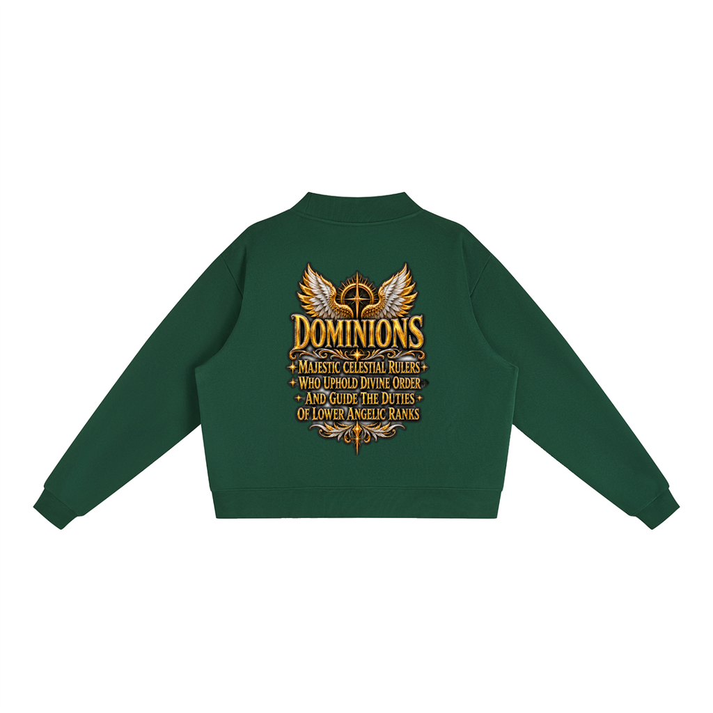 Jubiloré "Dominions" Essential Fleece Mock-Neck Crew Sweatshirt