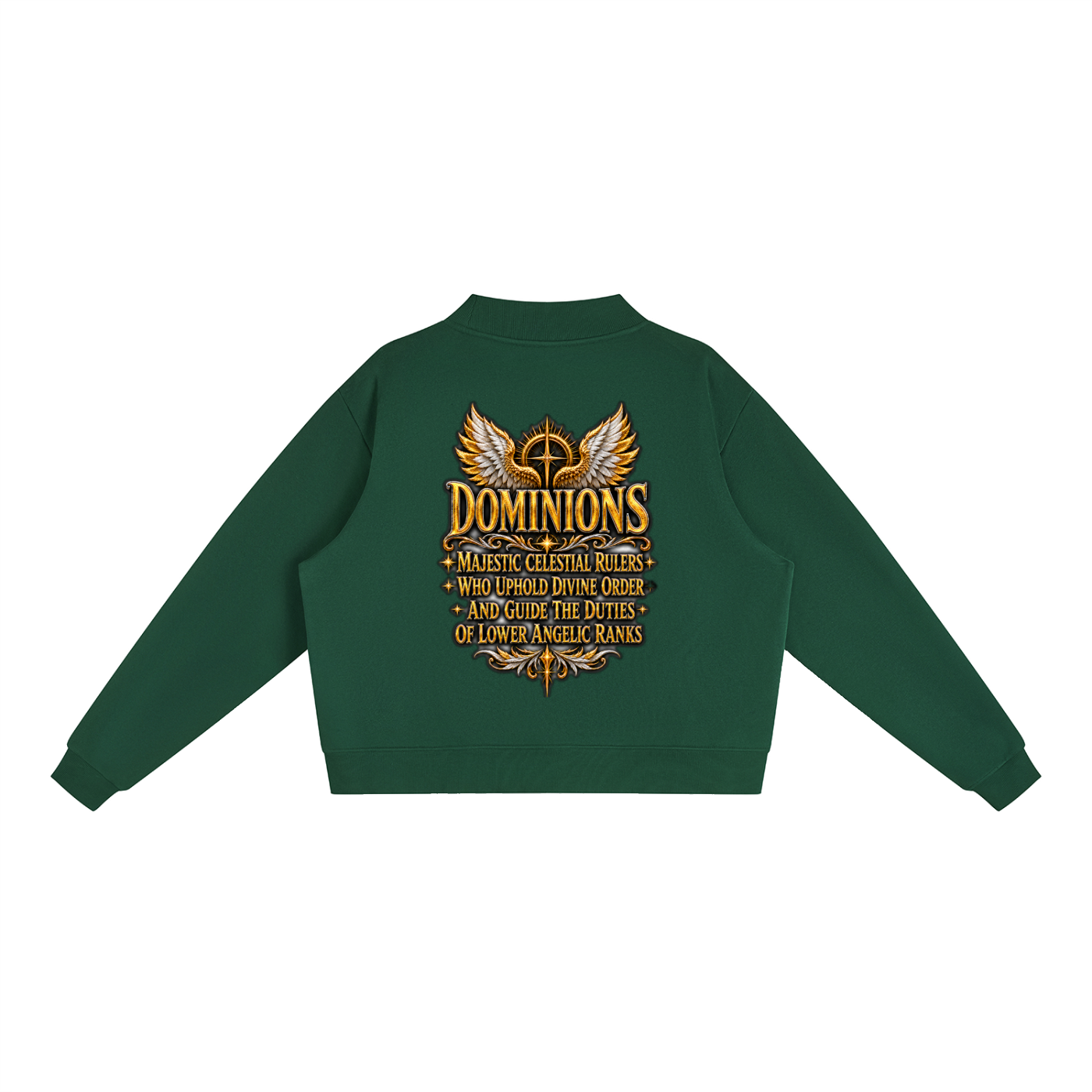 Jubiloré "Dominions" Essential Fleece Mock-Neck Crew Sweatshirt