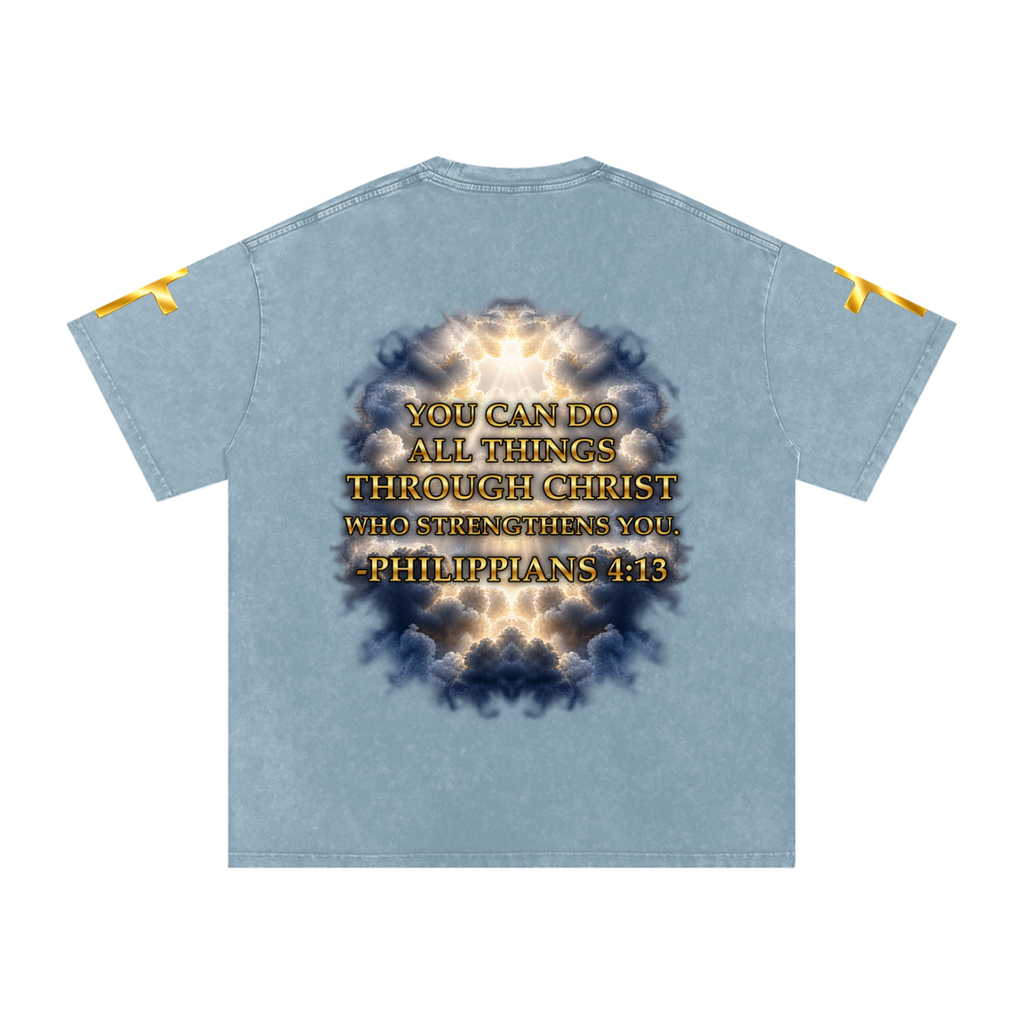 Jubilore "Christ Saves" Snow Washed Oversized Cotton T-Shirt