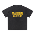 Jubilore "Jesus Walks On Water" Snow Washed V-Neck Cotton T-Shirt