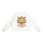 Jubiloré "Principalities" Essential Fleece Mock-Neck Crew Sweatshirt