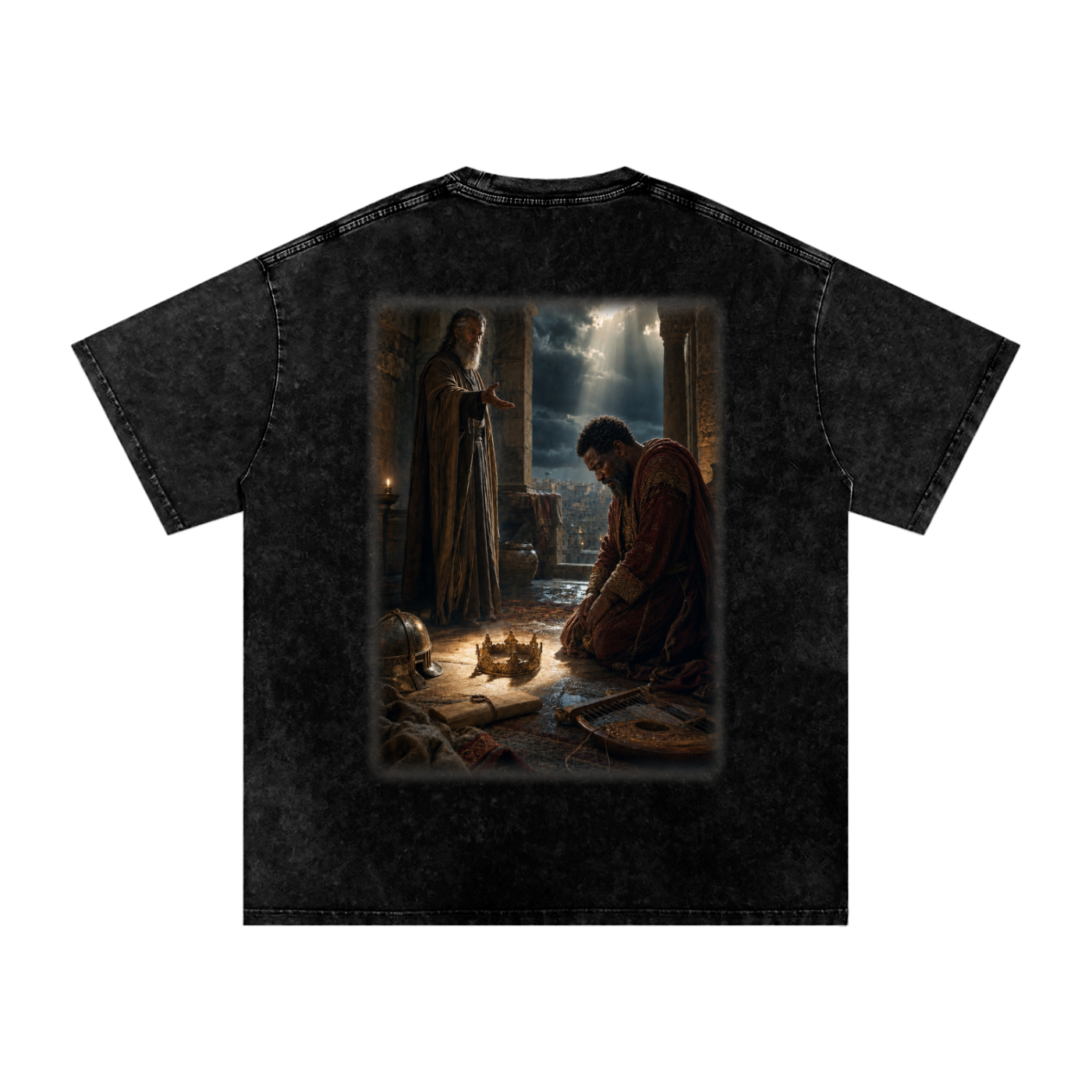Jubilore “David” Snow Washed Oversized Cotton T-Shirt