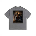 Jubilore "Christ Saves" Vintage Washed Oversized Cotton T-Shirt