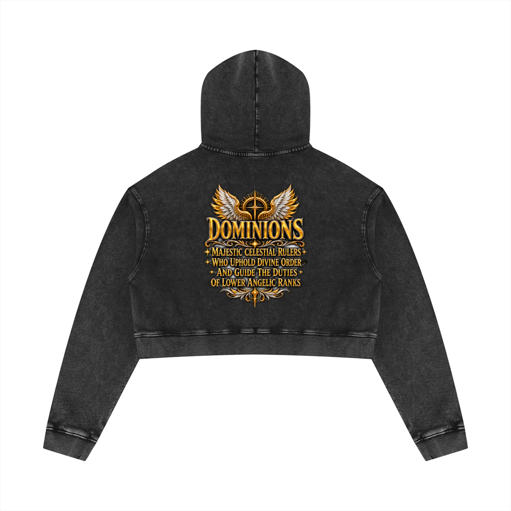 Jubiloré "Dominions" Women’s Mineral Washed Crop Hoodie