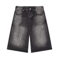 Jubilore Men’s Vintage Wash Wide Leg Denim Shorts