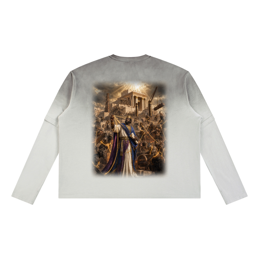 Jubilore “Solomon” Unisex Vintage Wash Layered T-Shirt