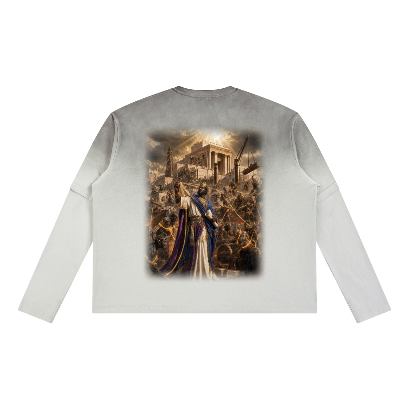 Jubilore “Solomon” Unisex Vintage Wash Layered T-Shirt
