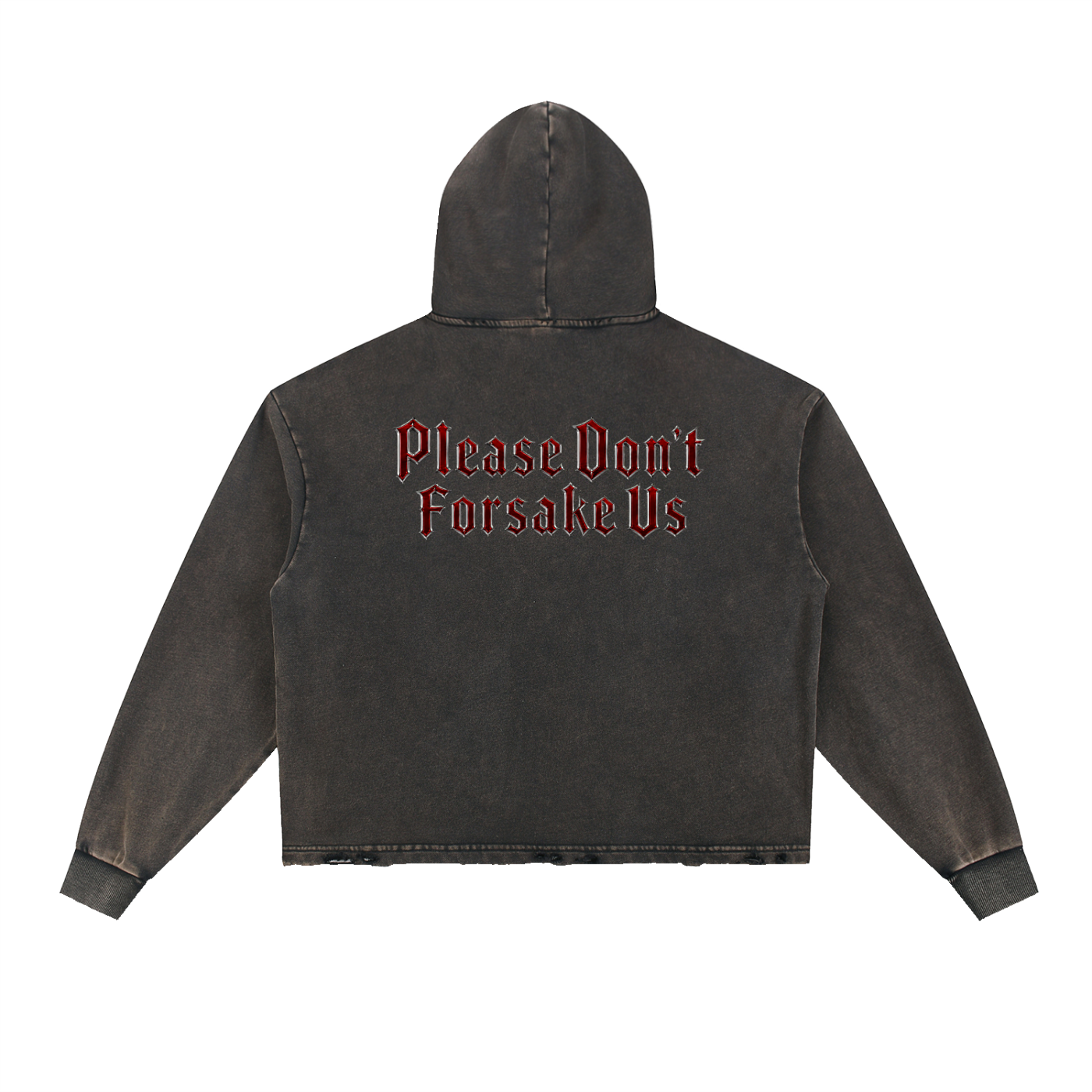 Jubilore Darkhorse Vintage Washed Frayed-Hem Hoodie
