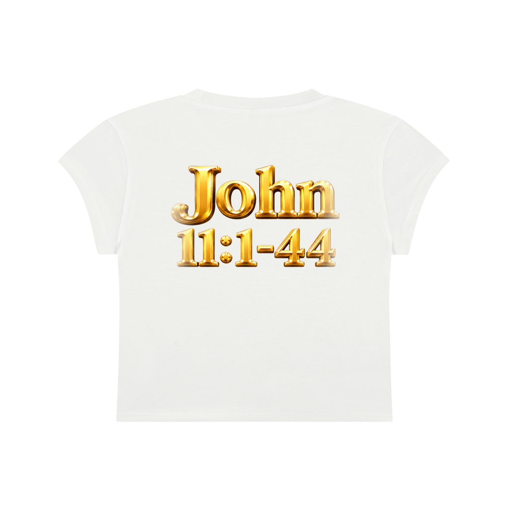 Jubiloré “Jesus Resurrects Lazarus” Women's Slim-Fit Cropped T-Shirt