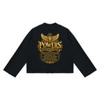 Jubilore "Powers" Unisex Mock Neck Raw Edge Boxy Sweatshirt