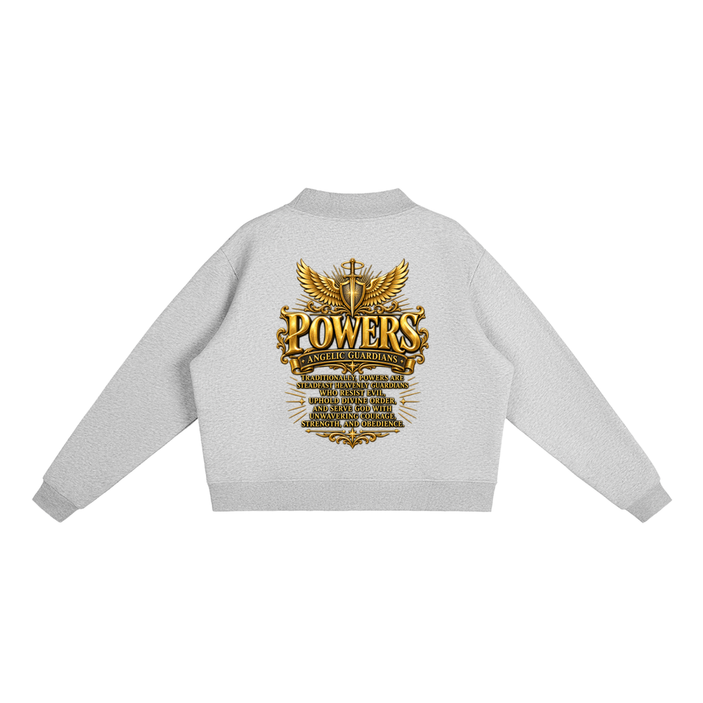 Jubiloré "Powers" Essential Fleece Mock-Neck Crew Sweatshirt