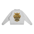 Jubiloré "Powers" Essential Fleece Mock-Neck Crew Sweatshirt