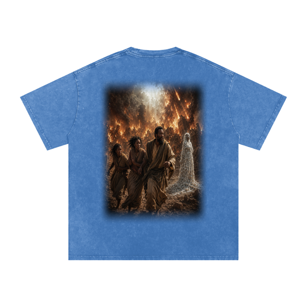 Jubilore "Sodom & Gomorrah" Snow Washed Oversized Cotton T-Shirt