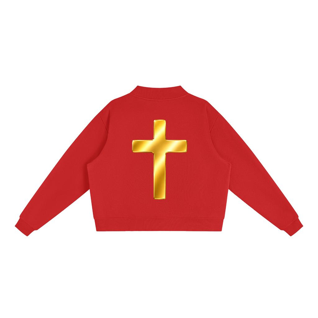 Jubiloré "BCA" Essential Fleece Mock-Neck Crew Sweatshirt